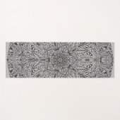 アラベスク文様07ブラックXグレー ヨガマット (正面(横))