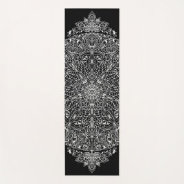 アラベスク文様08ブラックXグレー ヨガマット