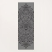 アラベスク文様08ブラックXグレー ヨガマット (裏面)