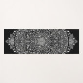 アラベスク文様08ブラックXグレー ヨガマット (正面(横))