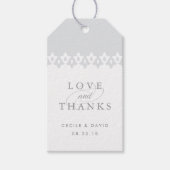 アラベスク結婚式の引き出物ラベル |グレー ギフトタグ (正面)