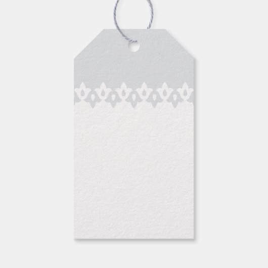 アラベスク結婚式の引き出物ラベル |グレー ギフトタグ (裏面)
