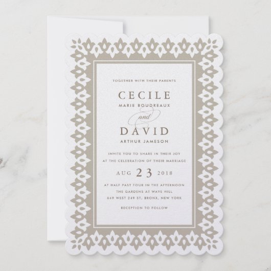 アラベスク結婚式招待状 | シャンパンシマー 招待状 (正面)