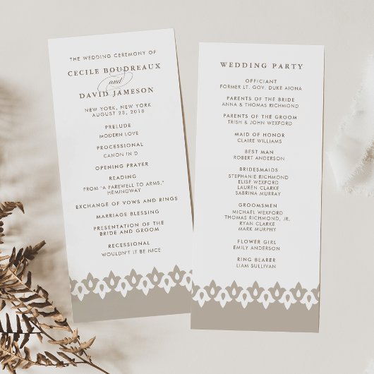 アラベスク結婚式 プログラム | シャンパンベージュ