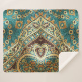 アラベスク織物：アラビアオリエンタルデザイン シェルパブランケット (正面(横))