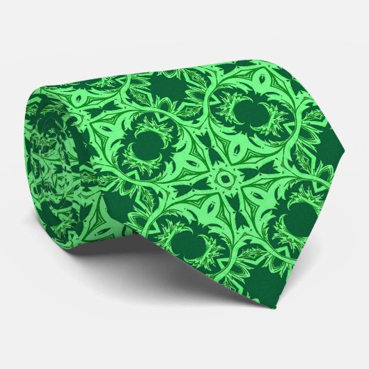 アラベスク華美模様 – エメラルドグリーン ネクタイ (ロール)