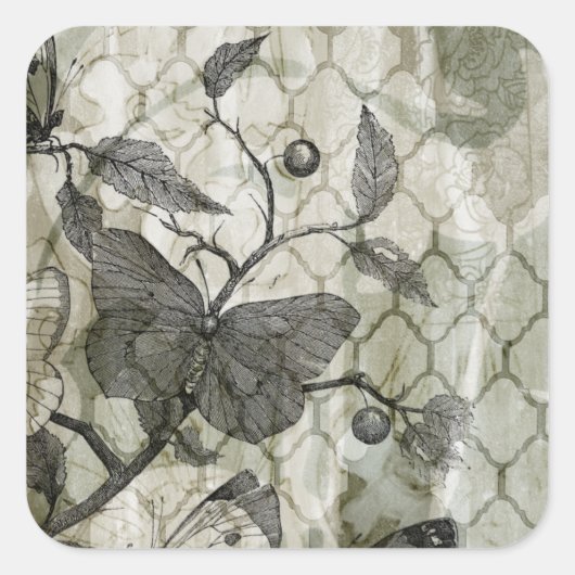 アラベスク蝶I スクエアシール (正面)