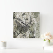 アラベスク蝶I スクエア壁時計 (ホーム)