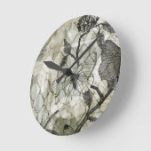 アラベスク蝶II ラウンド壁時計 (傾斜)