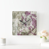 アラベスク蝶IV スクエア壁時計 (ホーム)