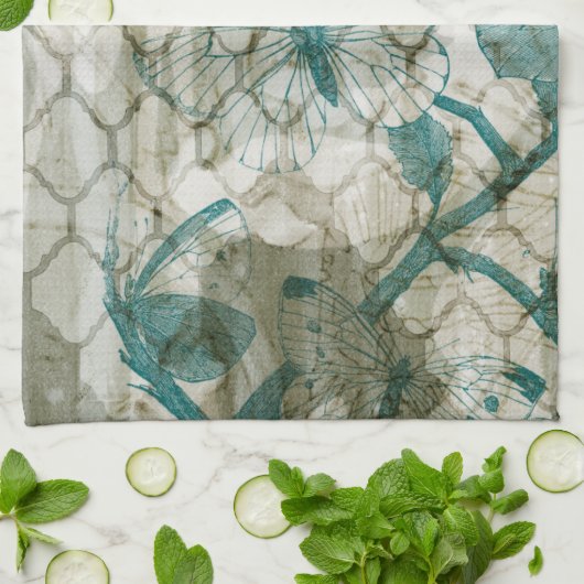 アラベスク蝶VI キッチンタオル (折り畳み)