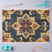 アラベスク装飾模様金ゴールドとダークトーン 薄葉紙 (クラフト)