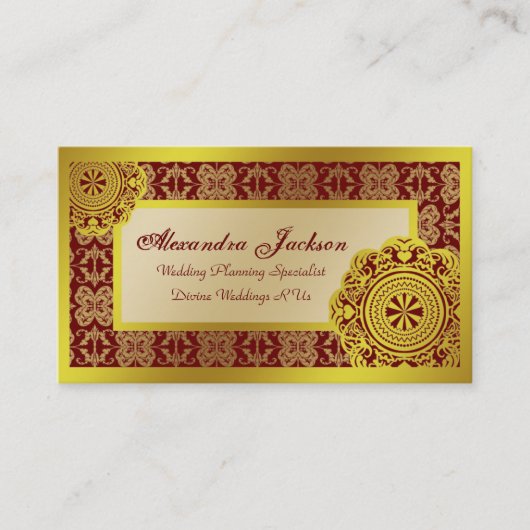 アラベスク金ゴールドレース 名刺 (正面)