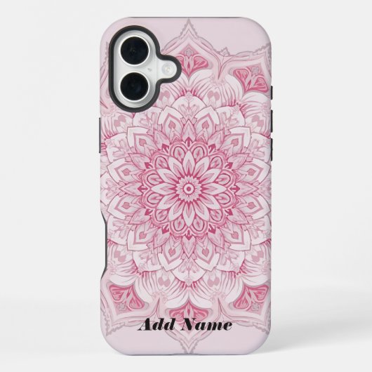 アラベスク ピンク マンダラケース iPhoneケース (裏面)