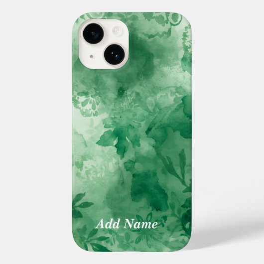 アラベスク ボタニカル フォンケース - グリーン ウォーターカラー Case-Mate iPhoneケース (裏面)