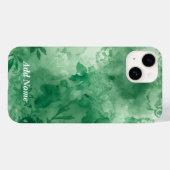 アラベスク ボタニカル フォンケース - グリーン ウォーターカラー Case-Mate iPhoneケース (裏面 (横))