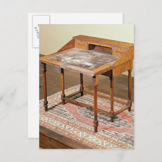 アラベ書スクの木工入りクルミ ポストカード (正面/裏面)