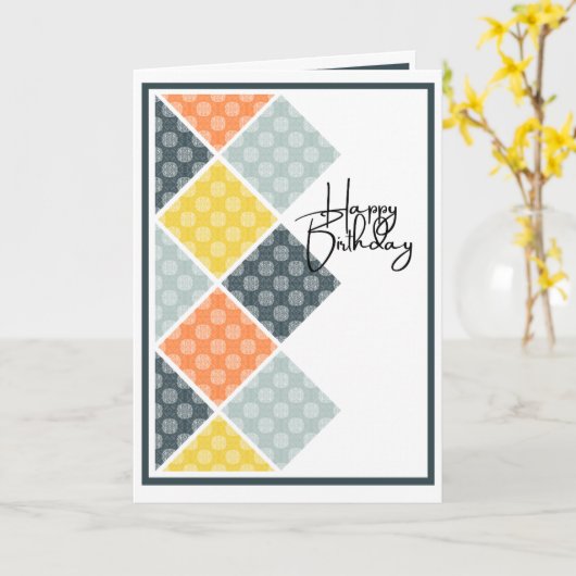 アラベ素朴スク誕生日の夕暮れと明るい色 カード (黄色い花)