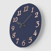 アラミニマルビア数字青海軍金ゴールド赤面 ラージ壁時計 (傾斜)