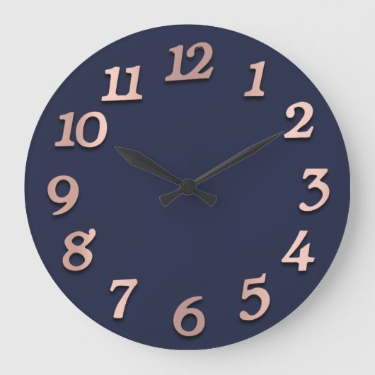 アラミニマルビア数字青海軍金ゴールド赤面 ラージ壁時計 (正面)