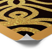 アラムドゥッリライスラム書道金ゴールドBlac ポスター (角)