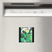 アラムリリー 白と緑のトロピカルフラワーマグネット マグネット (インサイチュ (食洗機))