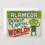 アラメダカリフォルニアロボットキャピタル – おもしろいヴィンテージ ポストカード (正面/裏面)