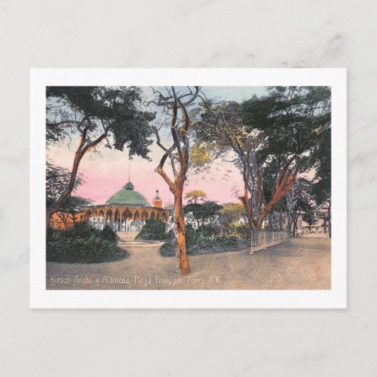 アラメダプラザ，ポンセ，プエルトリコヴィンテージ ポストカード (正面)