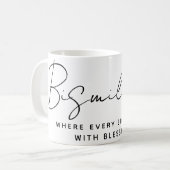 アラモダンビアカスタムビアビスミラ文字ブラック コーヒーマグカップ (正面左)