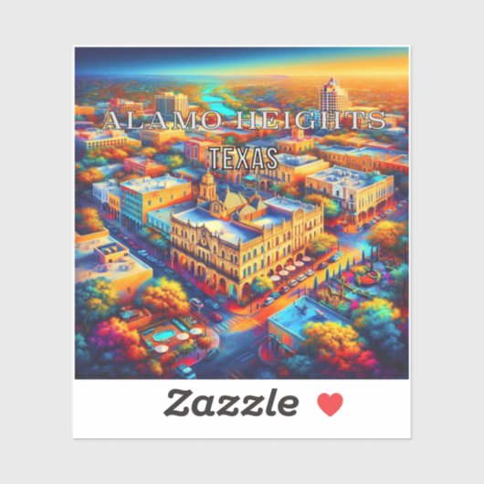 アラモハイツテキサス州3インチビニールステッカー シール (シート)