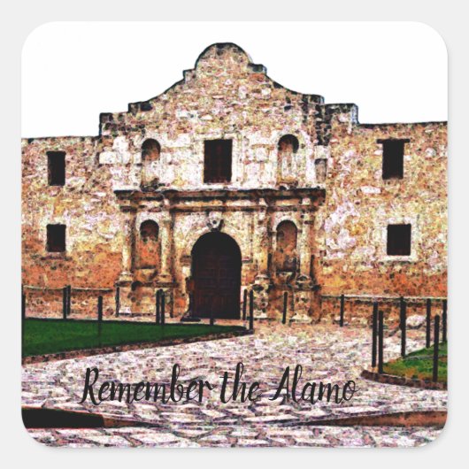 アラモ広場ステッカー スクエアシール (正面)