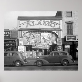 アラモ映画館、1937年。ヴィンテージ写真 ポスター