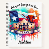 アラモ鮮やかとロングホーンとのテキサス州への献上品 ノートブック (正面)