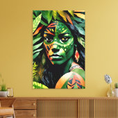 「アラユナ」ジャングルのキャンバス - アマゾンの女性 キャンバスプリント (インサイチュ (リビング))