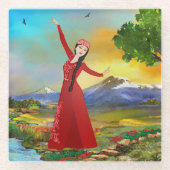 アララットダンサーガラスコースター ガラスコースター (正面)