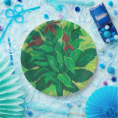 アラリアリーフとオチズフローラアートパステル絵を描ズ ペーパープレート (パーティー)