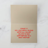 アランの兄弟の誕生日のペルシャのユーモア カード (内部)