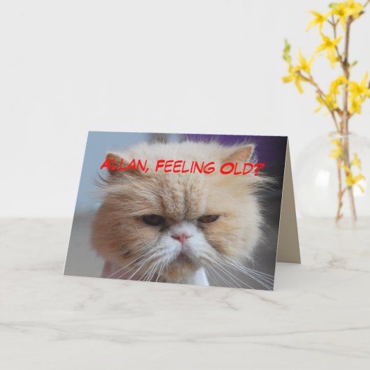 アランの兄弟の誕生日のペルシャのユーモア カード (黄色い花)