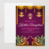 アランゲートラム招待状 & バラタナティヤムショー招待状 招待状 (正面/裏面)