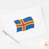 アランド国旗のシール 楕円形シール (封筒)