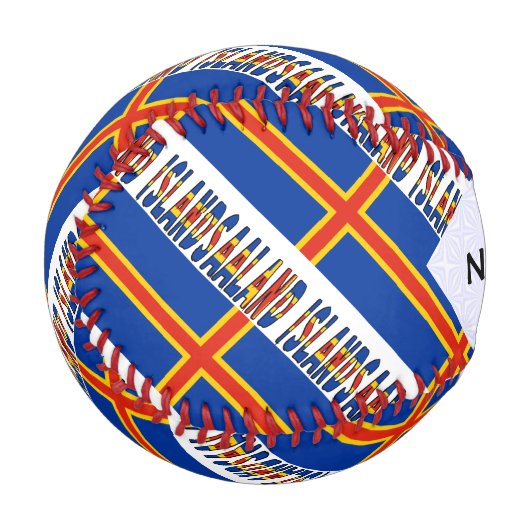 アランド諸島オーランダー国旗のタイルパーソナライズされた張 野球ボール (正面左)