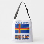 アランド諸島オーランダー国旗の青の個人設定 クロスボディバッグ (裏面)