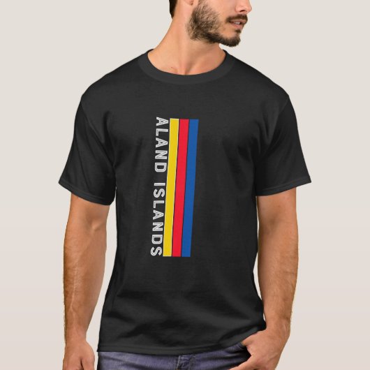 アランド諸島国旗の色 Tシャツ (正面)