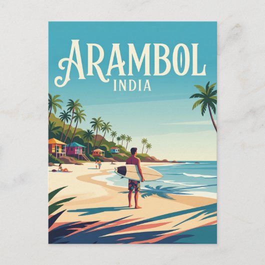 アランボールビーチ インド ポストカード (正面)