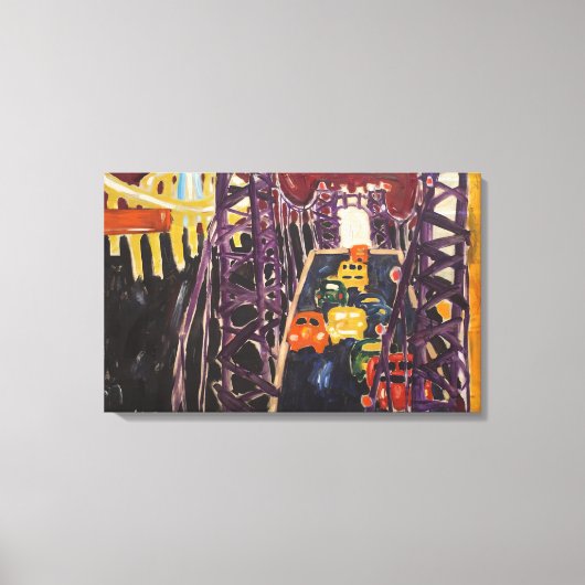 アラン・カプロウ – ジョージ・ワシントン・ブリッジ，車 キャンバスプリント (正面)