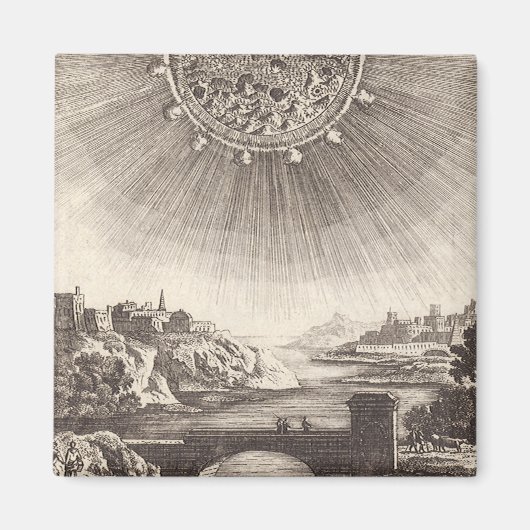 アラン・マレによる太陽のある古天文学の空 マグネット (正面)