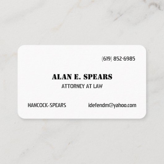 アラン; s名刺 名刺 (裏面)