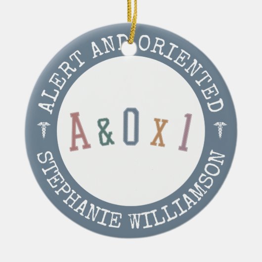 アラートとPerson A&OX1指向ナース カスタム セラミックオーナメント (正面)