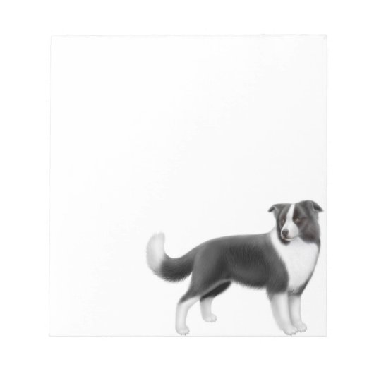 アラート縁どCollie Dogメモ帳 ノートパッド (正面)