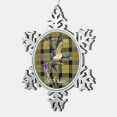 アラードアヒルが格子状に スノーフレークピューターオーナメント (右)